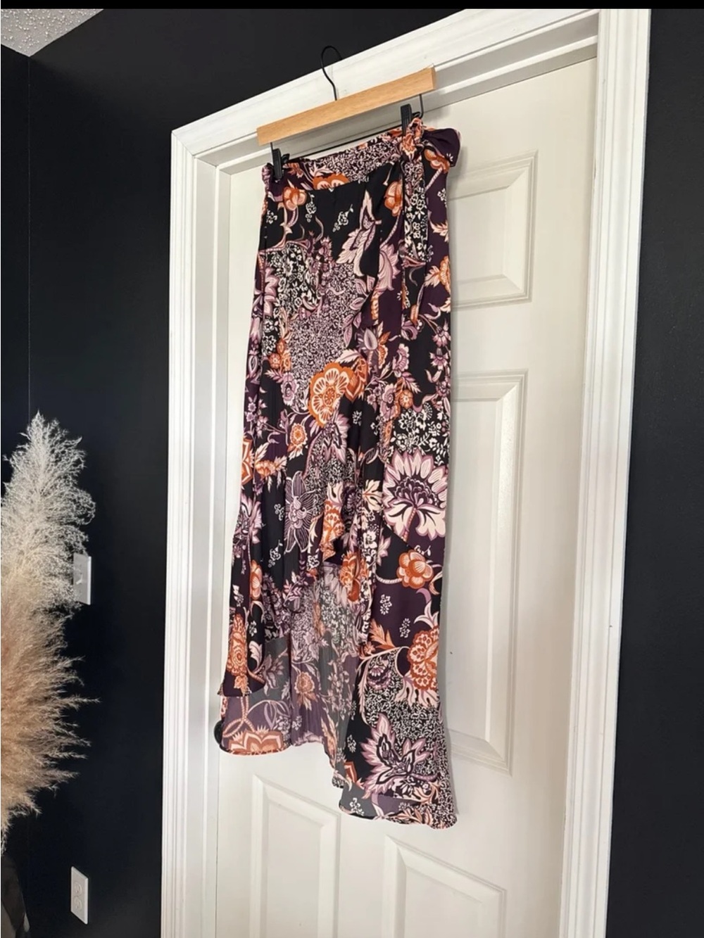 Anthropologie Maeve Ruffled True Wrap Floral Flowy Maxi Skirt size Medium - Picture 6 of 12